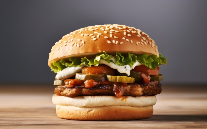 Smaczny grillowany burger z wołowiną Feta 49