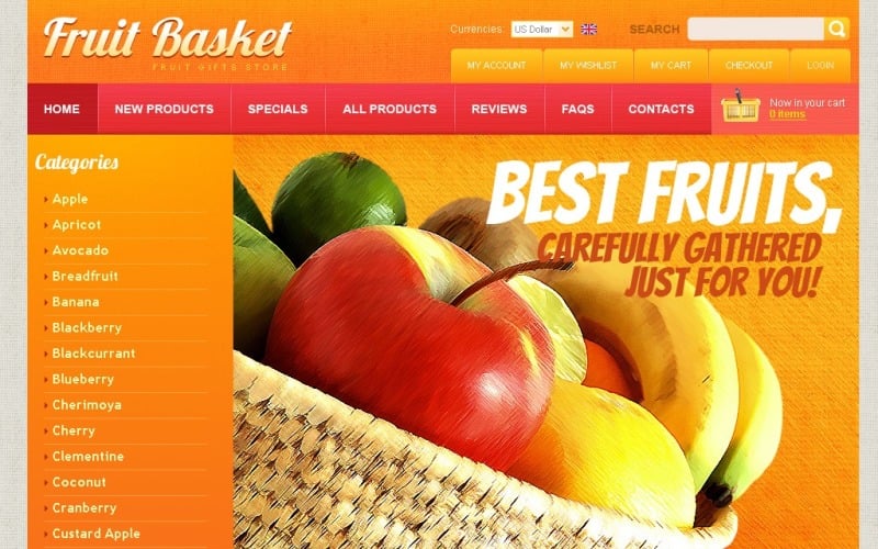 Fruit Basket ZenCart Template