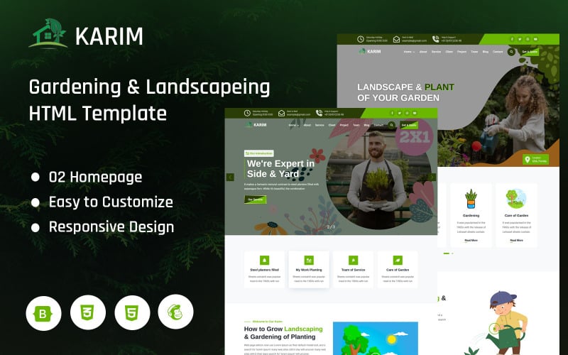 Karim - Gardening & Landscapeing HTML5 Landing Page Template