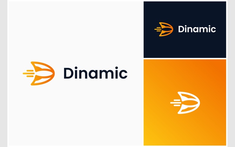Bokstaven D Snabb hastighet rörelse Logotyp