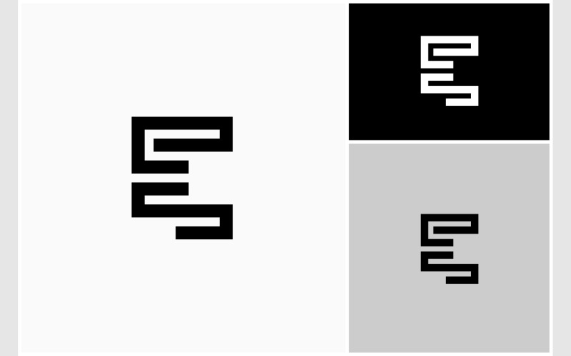 Bokstaven E eller ES SE initialer logotyp