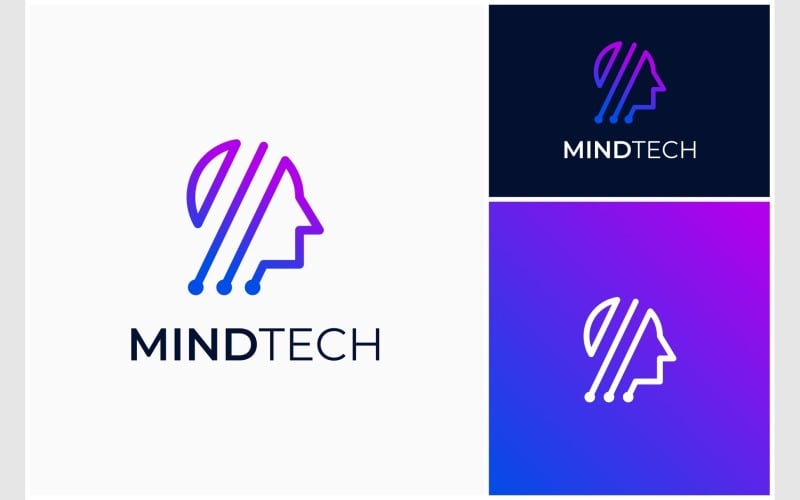 Human Head Technology Science Logo