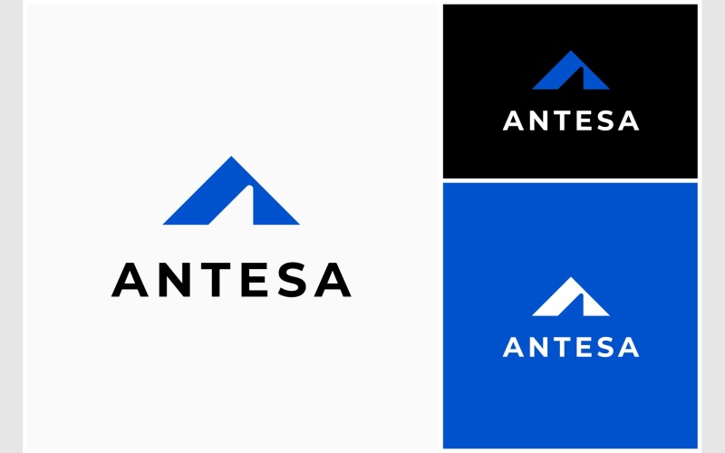 Letra A Logotipo Geométrico Inicial