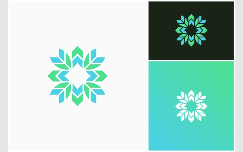 Logo astratto della decorazione della foglia del fiore