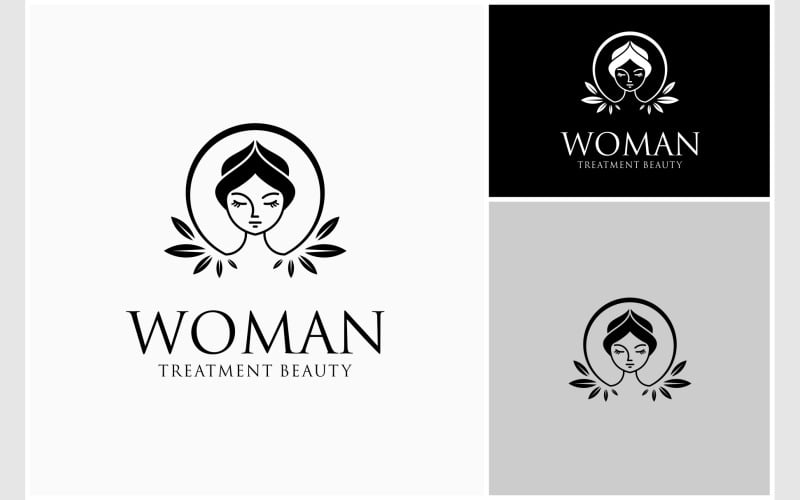 Logotipo do spa de beleza para tratamento feminino