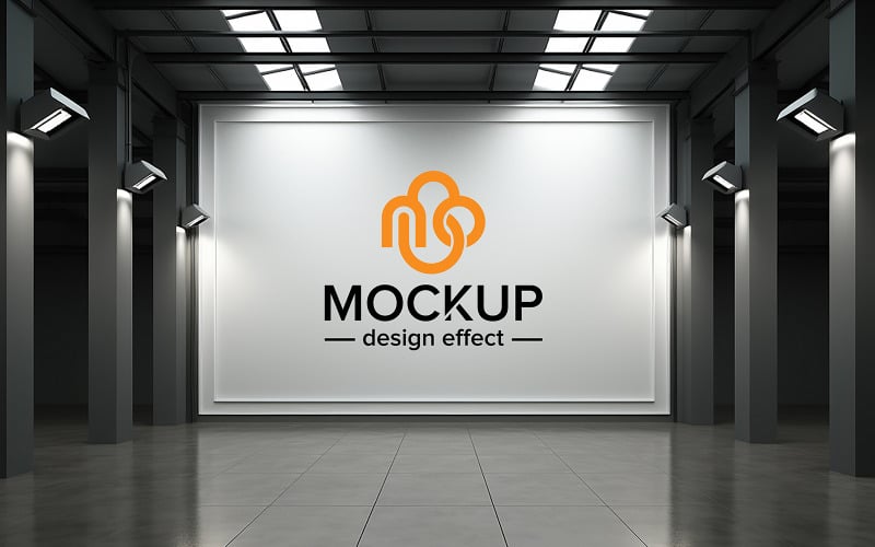 Mockup-sjabloon voor kantoorruimtescherm