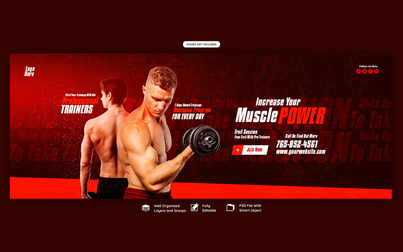 Spor Salonu Ve Fitness Web Banner Kapak Şablonu