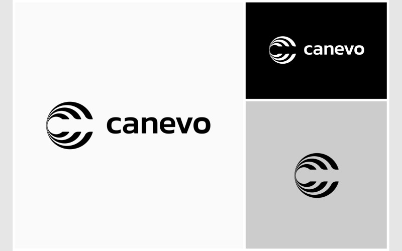 Bokstaven C Inledande modern abstrakt logotyp