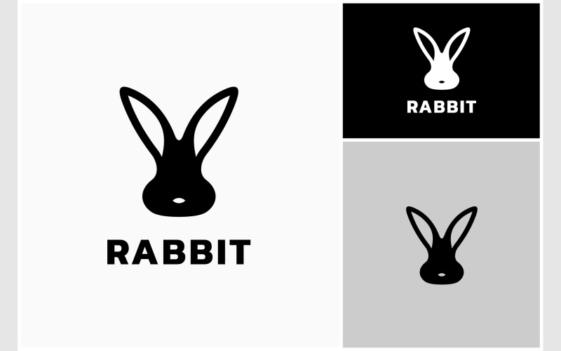 Lapin Lapin Lièvre Tête Visage Logo