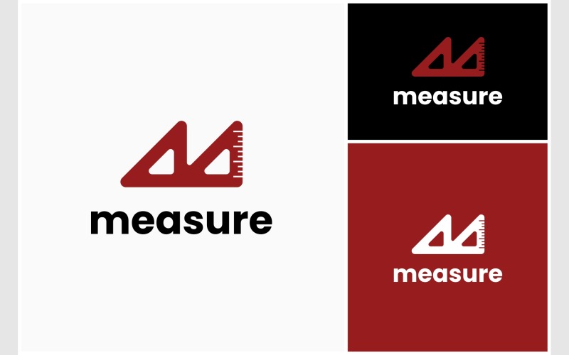 Letter M meting liniaal Logo