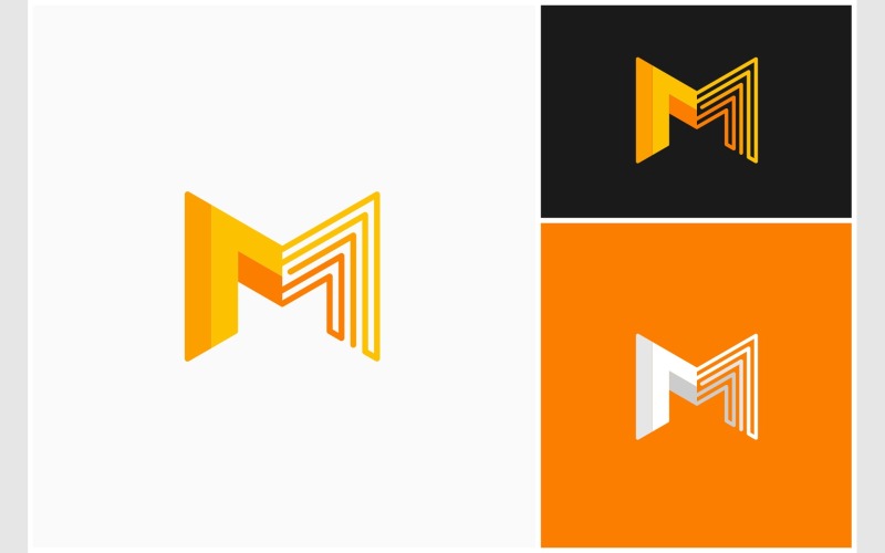 Litera M Początkowe nowoczesne kolorowe logo