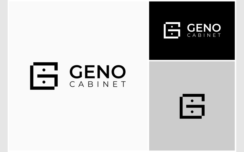 Logotipo da mobília da gaveta do armário da letra G