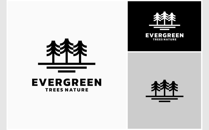 Çam Ağacı Evergreen Basit Logo