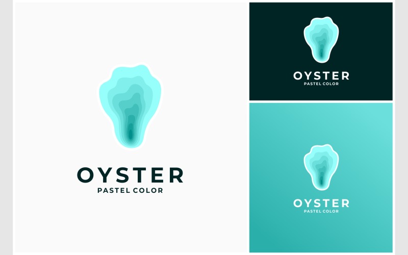 Logotipo colorido pastel de vieira de ostra