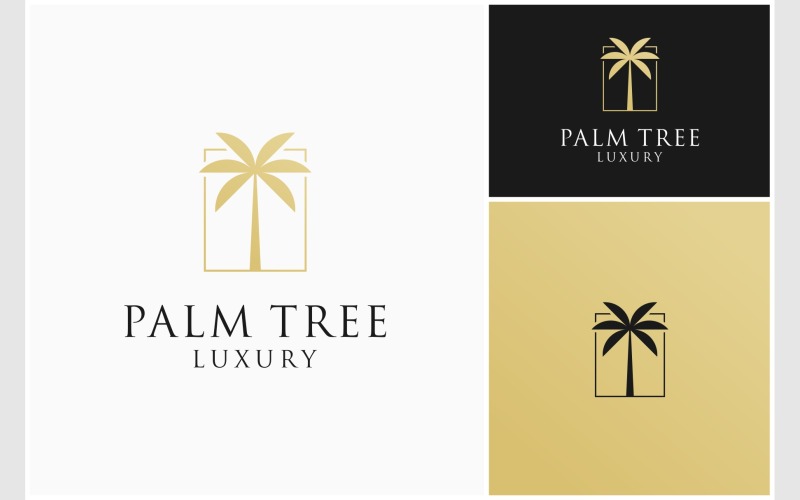 Luksusowe, eleganckie logo Palm Tree Island