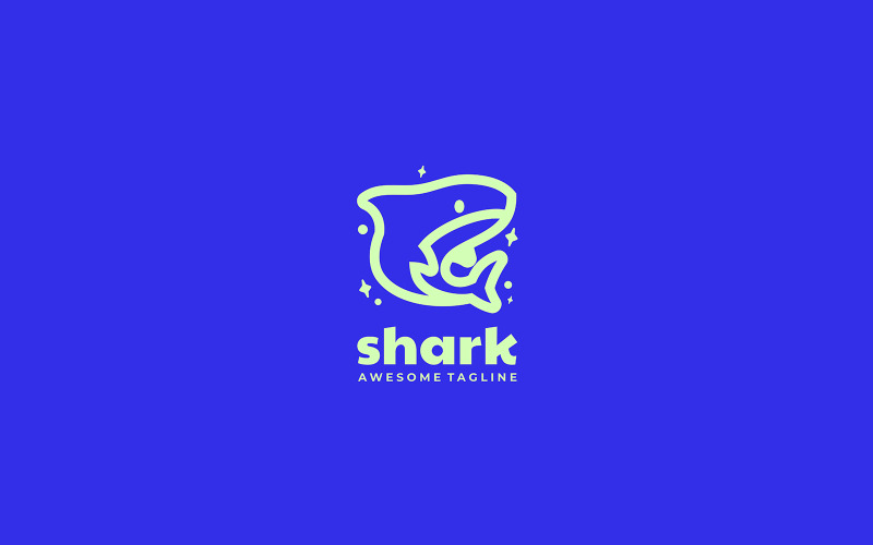 Projekt logo sztuki linii rekina