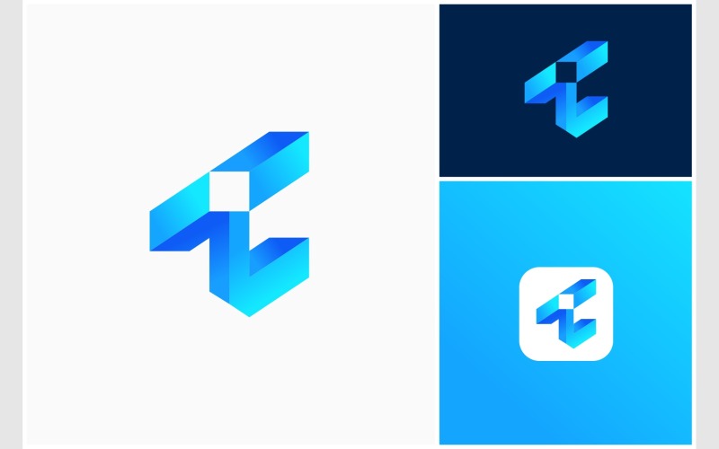 Letter TC CT 3D Modern Colorful Logo