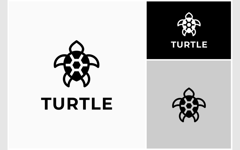 Logotipo simples e plano de tartaruga tartaruga