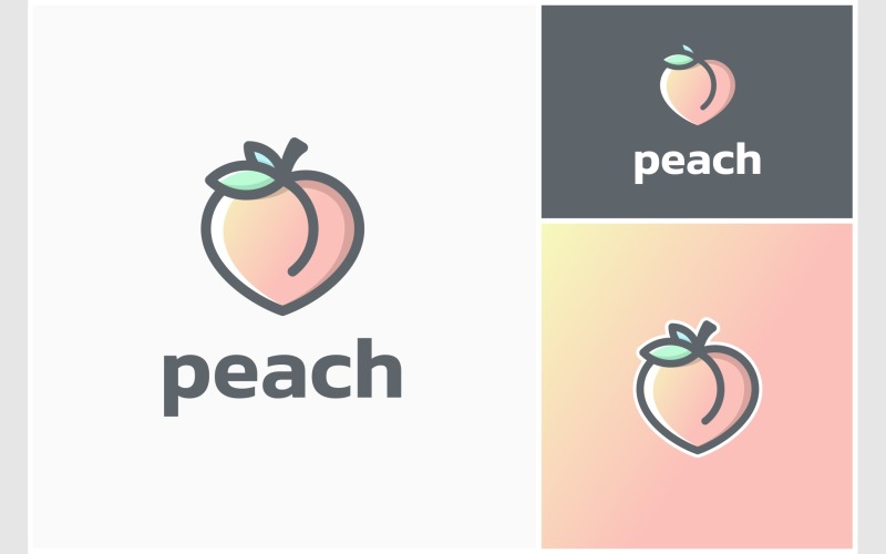 Персиковый фруктовый сочный современный логотип