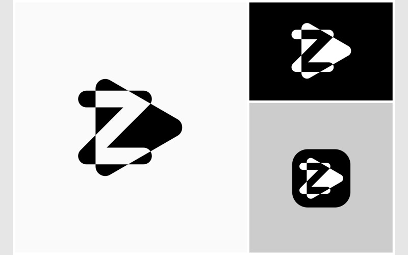 Písmeno Z Přehrát Tlačítko Mediální Logo