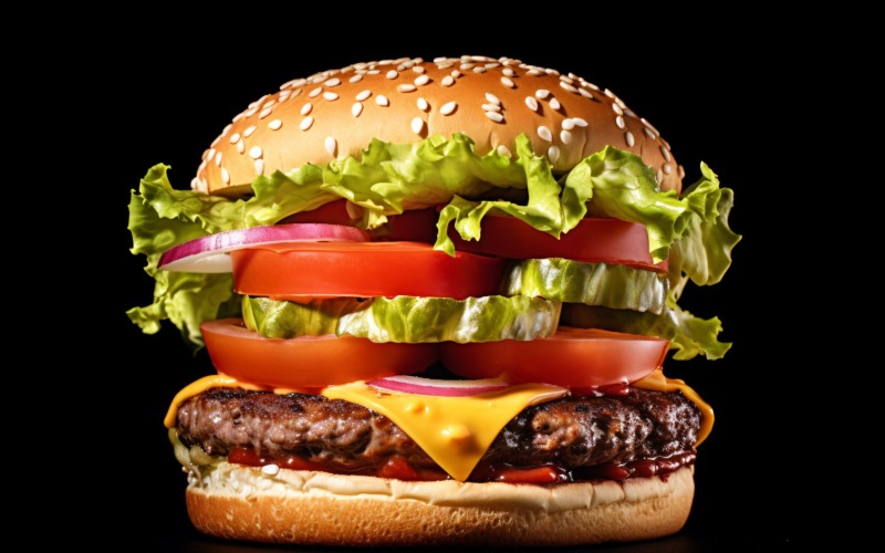 Hamburger met kotelet en groenten 58