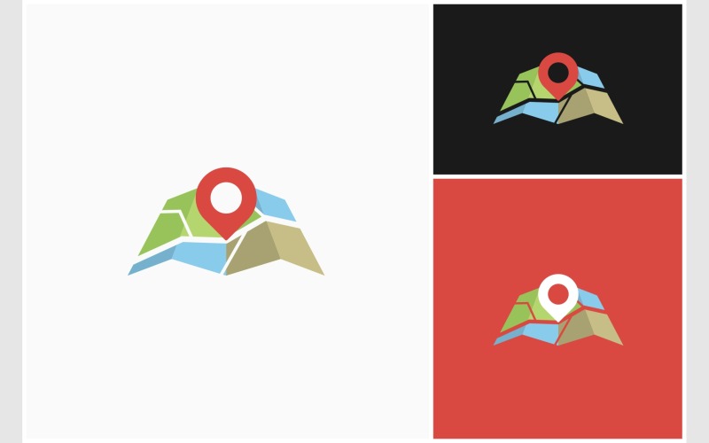 Kaart Cartografie Locatie Pictogram Logo