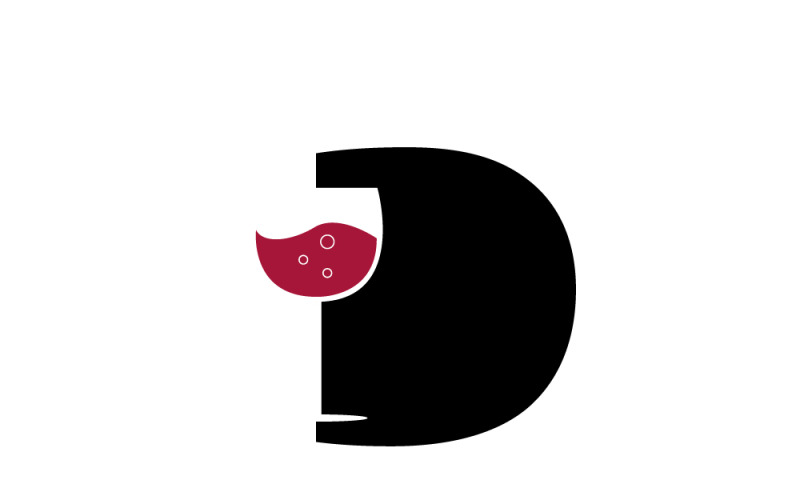 Modello di disegno dell'icona del logo del bicchiere di vino