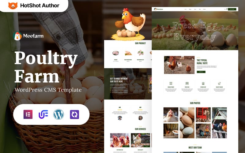 Meefarm – тема WordPress Elementor для птахівництва та сільського господарства