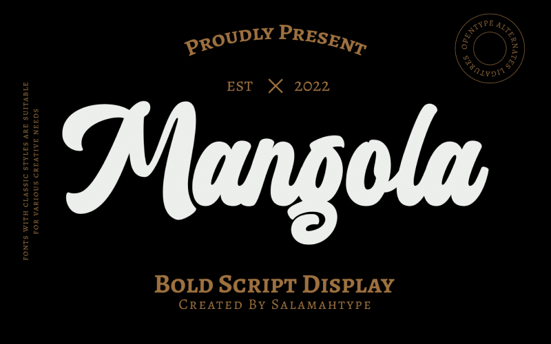 Nowoczesna czcionka Bold Script - Mangola