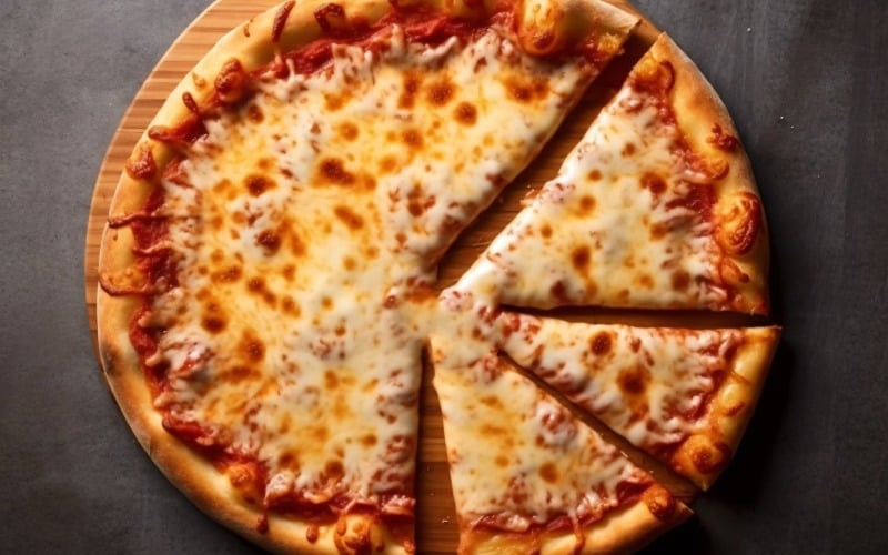Flatlay realistická sýrová pizza 61