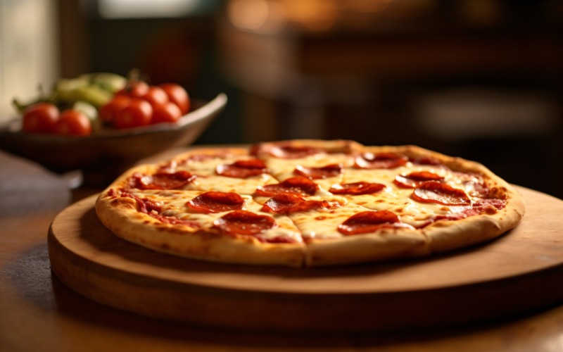 Koncept pizzerie s lahodnou chutí Pepperoni Pizza 104