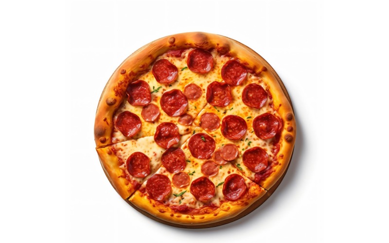 Pepperoni Pizza On white background 60