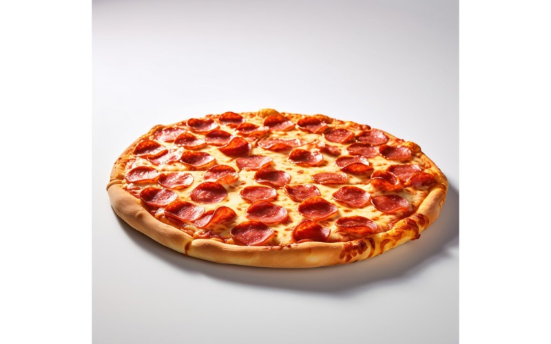 Pizza ai peperoni su sfondo bianco 41