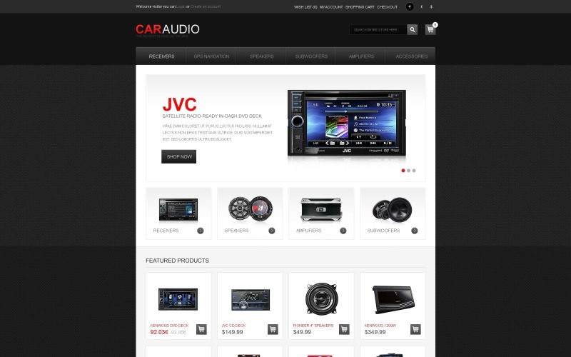 Car Audio OpenCart Template 41416 TemplateMonster