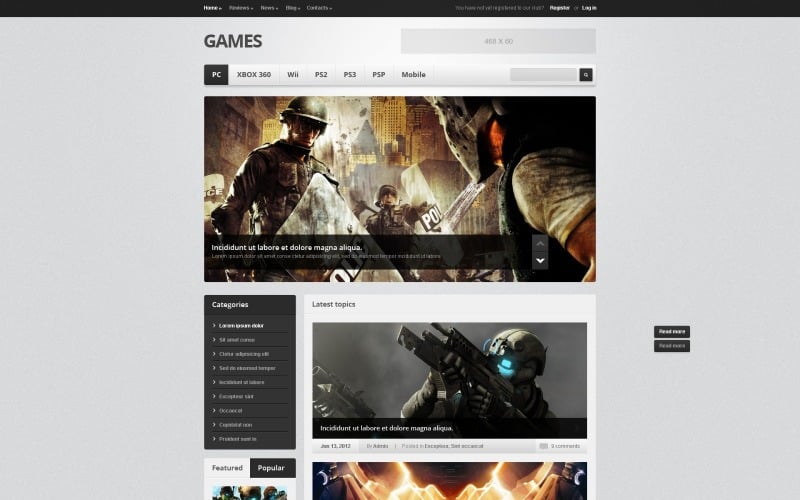 Modèle Drupal de portail de jeu