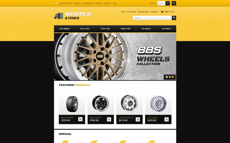 Wheels & Tires ZenCart Template
