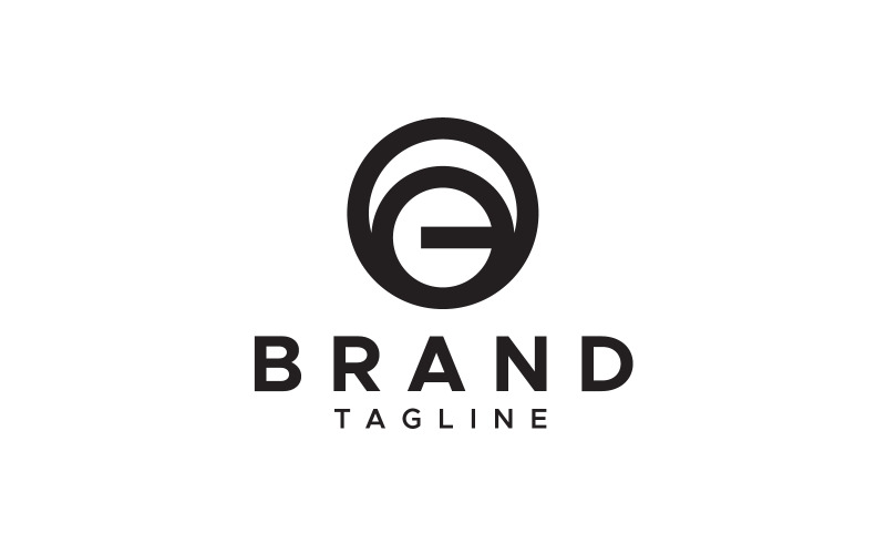 Modèle de conception de logo minimal de lettre Oe