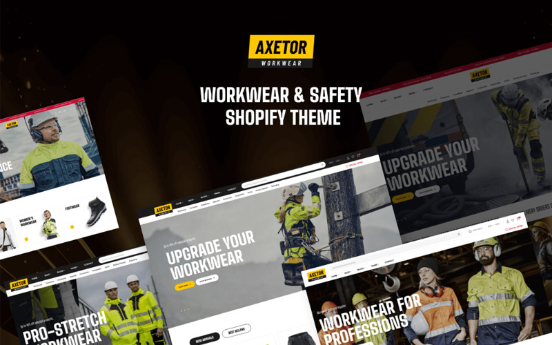 Axetor - Tema Shopify per la sicurezza dell'abbigliamento da lavoro