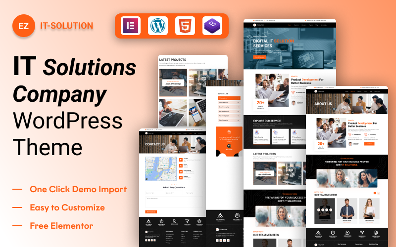 Bemutatkozik az EZ IT Solutions: Az Ön végső WordPress-témája az egyszerűsített üzleti megoldásokhoz