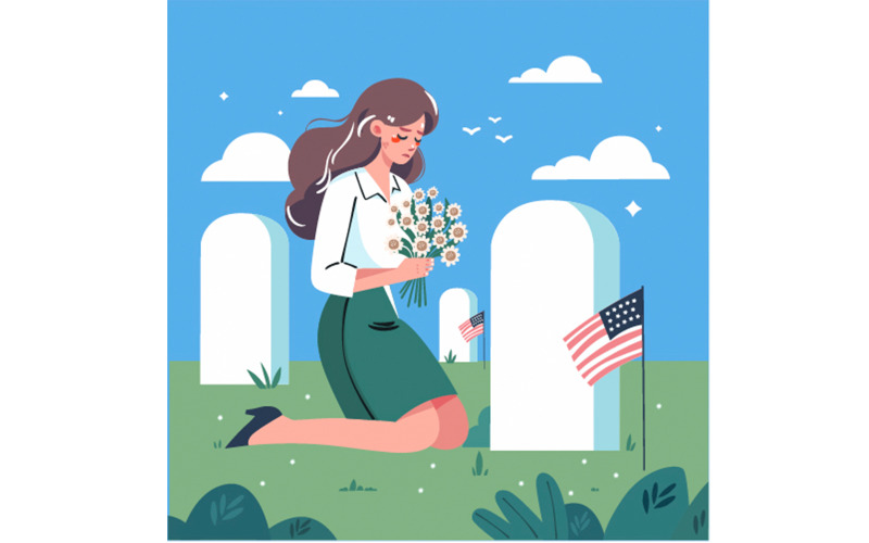 Handgezeichnete Gedenktafel zum US-Memorial Day
