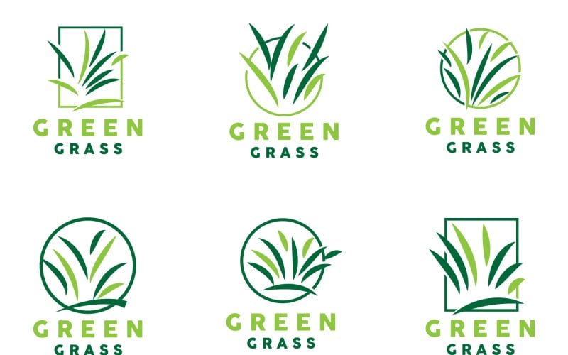 Logo d'herbe verte plante naturelle LeafV3