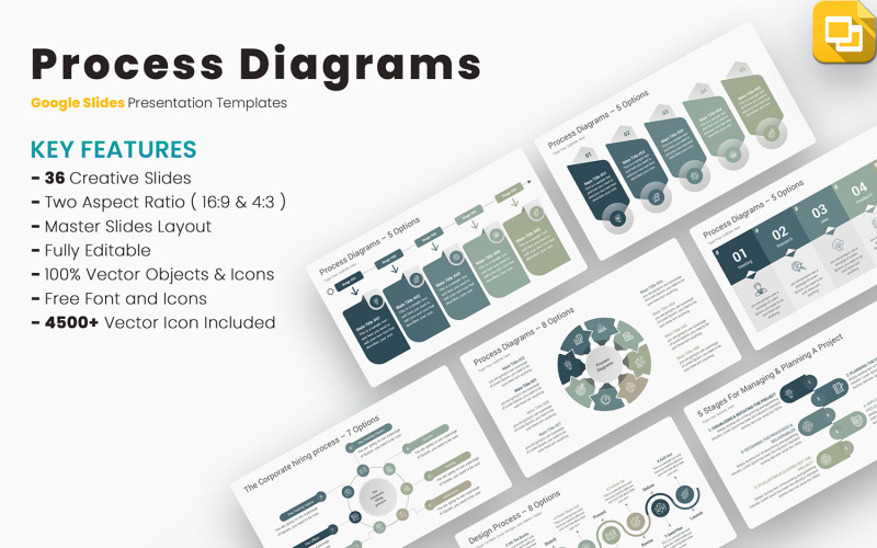 Prozessdiagramme Google Slides-Vorlagen