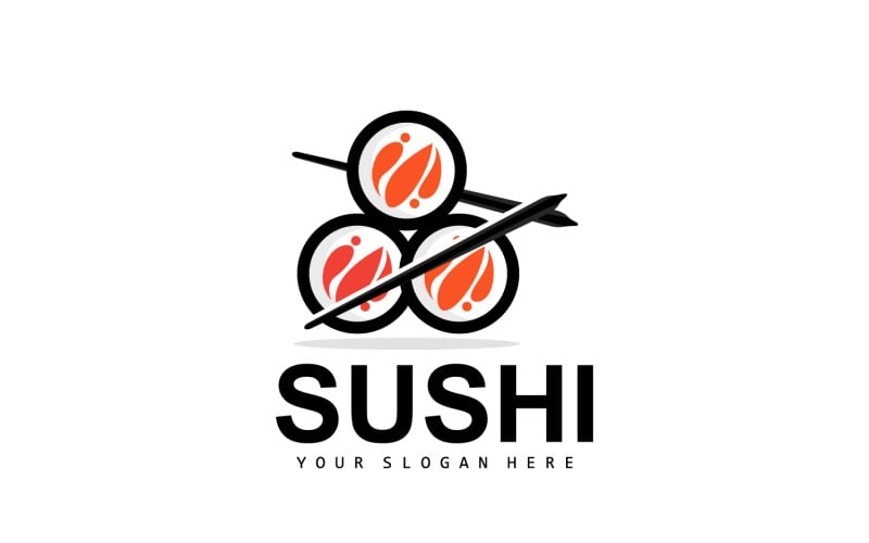 Sushi logo design simple sushi japonaisV25