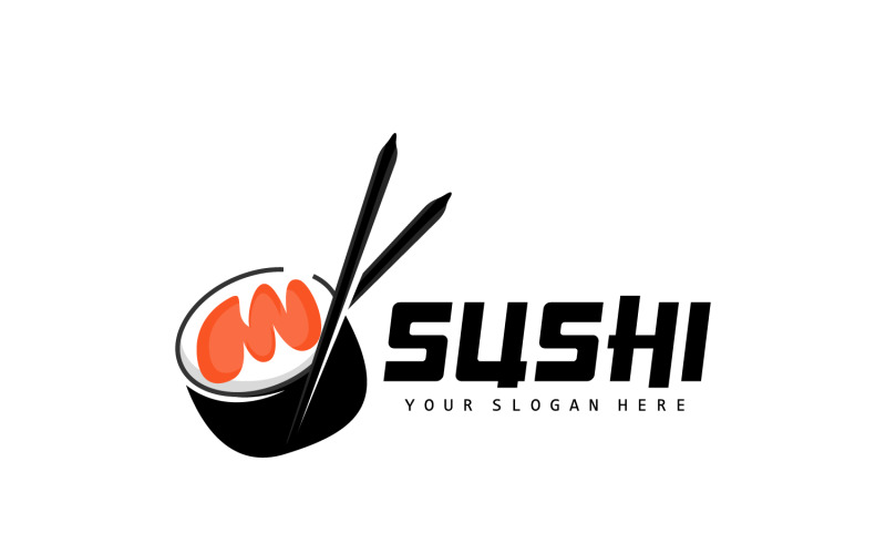 Sushi logó egyszerű design sushi japán V19