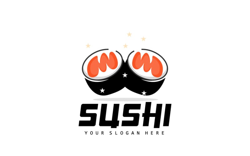 Sushi logó egyszerű design sushi japán V31