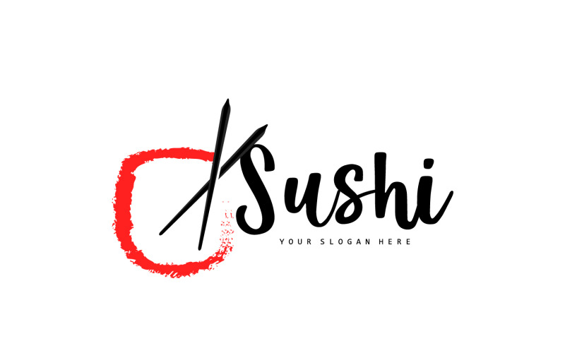Sushi-logotyp enkel design sushi japaneseV14