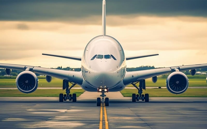 Kommersiella Airbus Charter Airline framifrån Fotografi 203