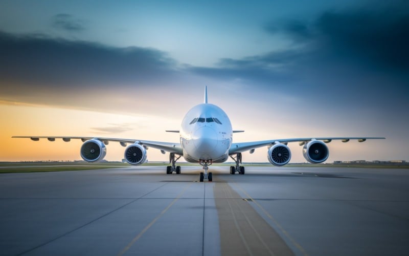 Hela vingar framifrån av en Airbus, flygbolag som landar 196
