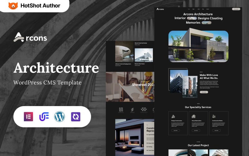 Arcons - Thème WordPress Elementor pour entreprise d'architecture et de construction
