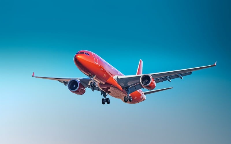 Modern aeroplane flying in the beautiful sky 274